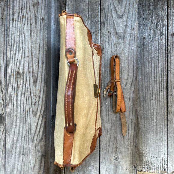 CANVAS AND LEATHER ATTACHE BAG - PRICE LOWERED - Picture 2 of 8